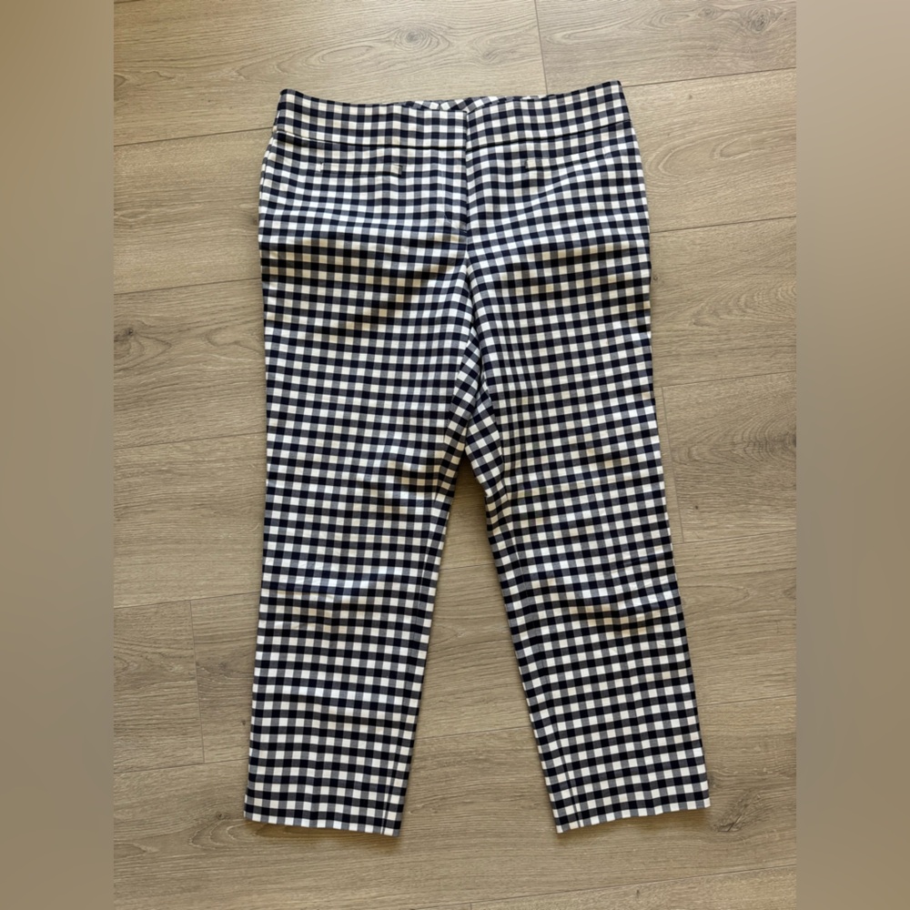 Ann Taylor Navy‎ and White Gingham Cropped Pants - Picture 2 of 9
